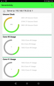 Android client in alpha, single gauge.