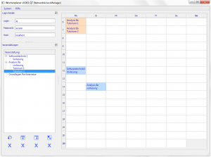 Wochenplaner interface.