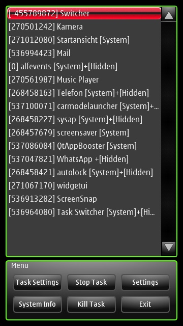 Switcher alpha on the Nokia N8